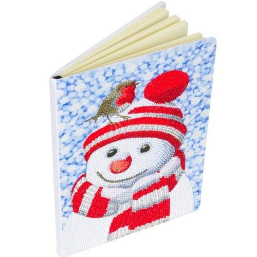 Friendly Snowman Crystal Art Notebook side view