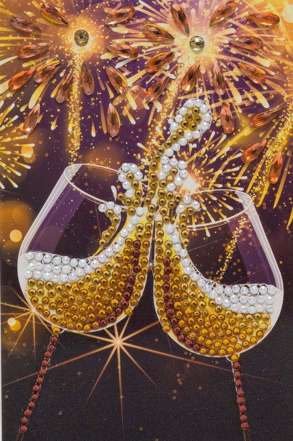 "Champagne Celebration" Crystal Art Card 10x15cm