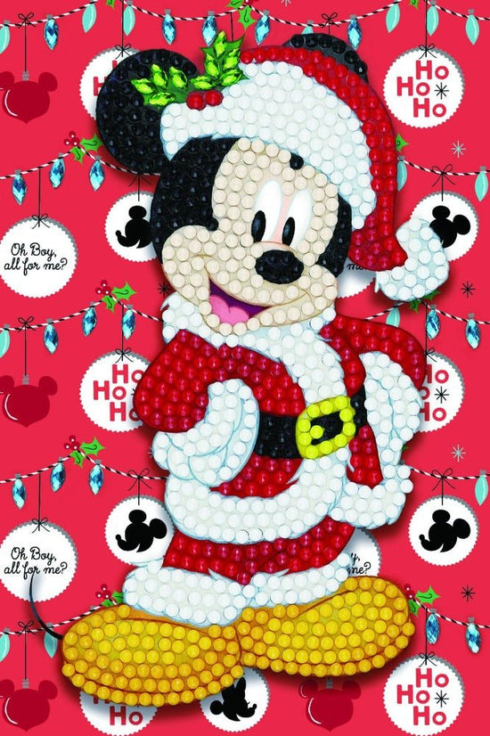 "Santa Mickey" Crystal Art Card 10x15cm