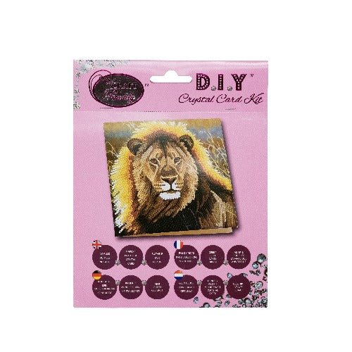 "Resting Lion" Crystal Art Card Kit