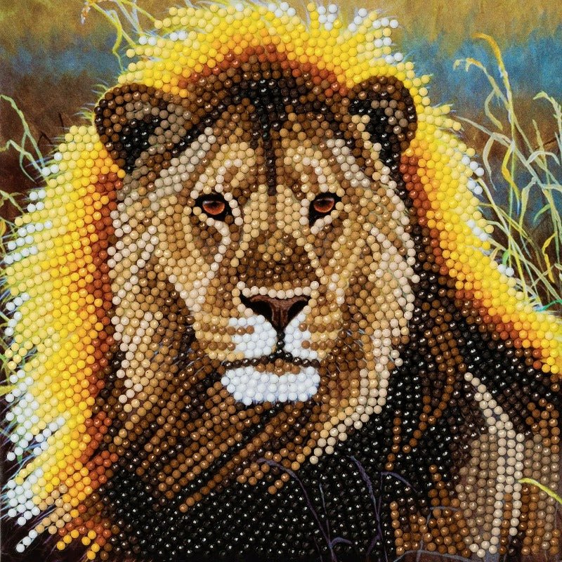 "Resting Lion" Crystal Art Card Kit