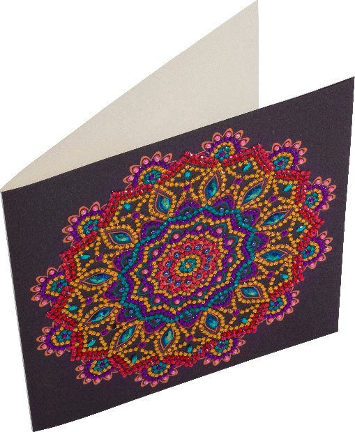 "Purple Mandala" 18x18cm Crystal Art Card