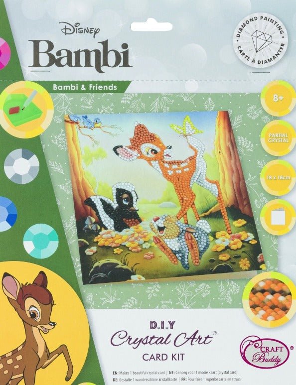 "Bambi and Friends" Crystal Art Card 18x18cm