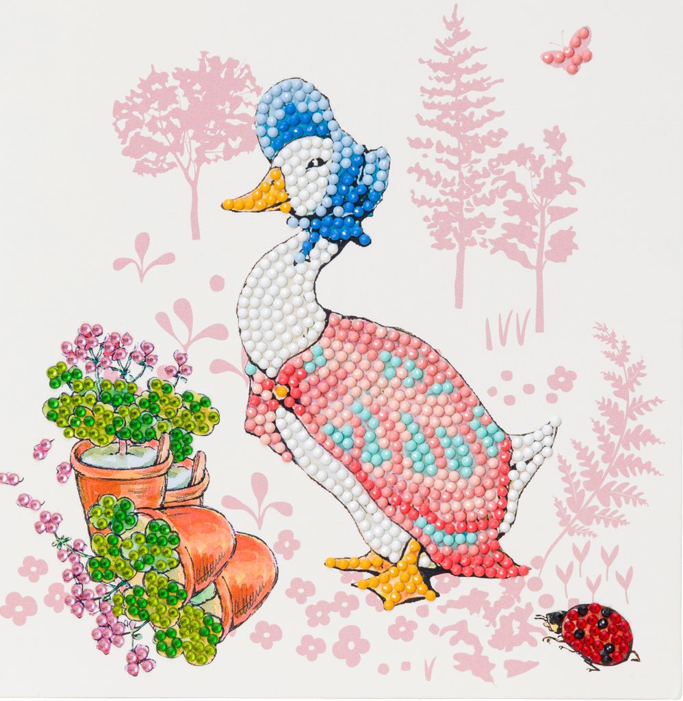 "Jemima Puddle-Duck" Crystal Art Card 18x18cm