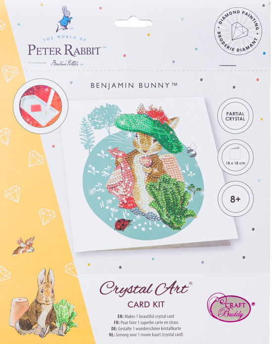 "Benjamin Bunny" Crystal Art Card 18x18cm