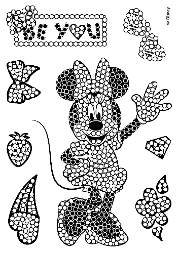 Minnie Mouse Crystal Art A6 Stamping Set - Before Completion