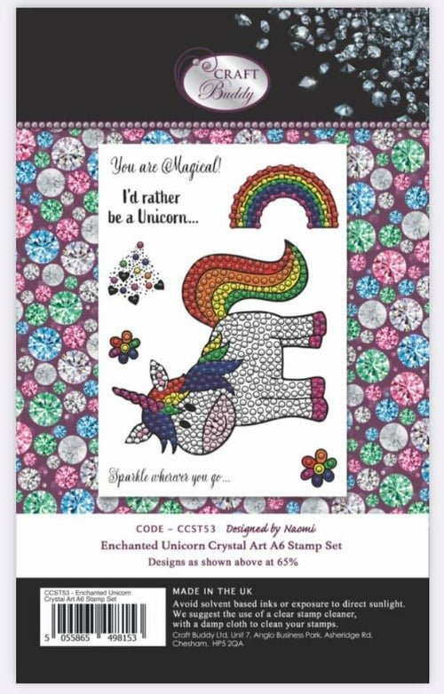 "Enchanted Unicorn" Crystal Art A6 Stamp set