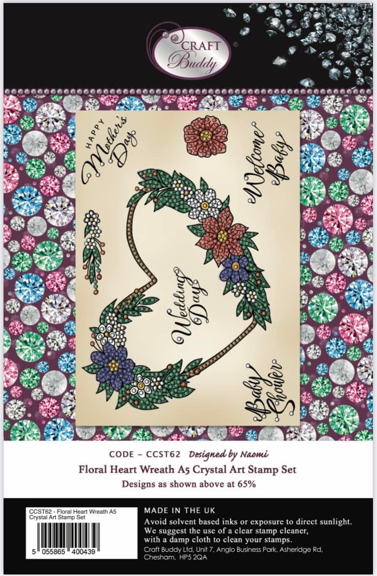 Crystal Art A5 Stamp Set - Floral Heart Wreath