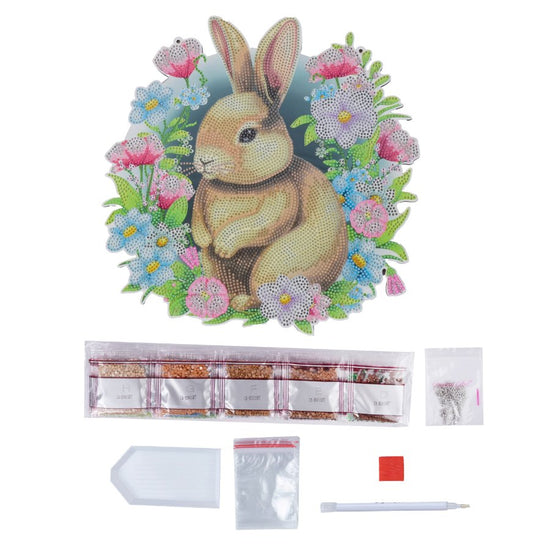Crystal Art Wooden Hanging Decoration - Bunny content