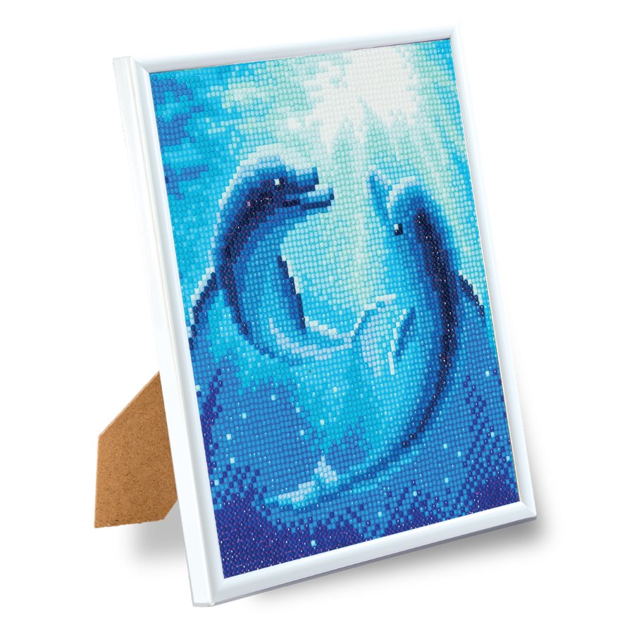 Dolphin Dance Crystal Art Picture Frame Kit 21 x 25cm Framed