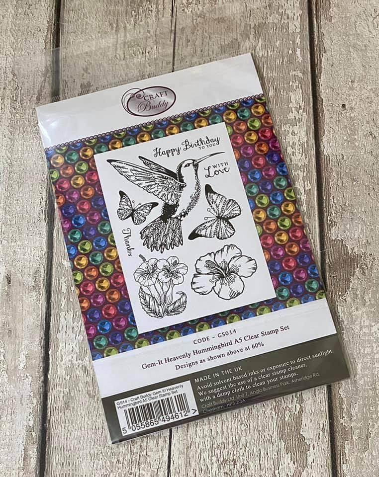 Craft Buddy Gem It! Heavenly Hummingbird A5 Clear Stamp Set