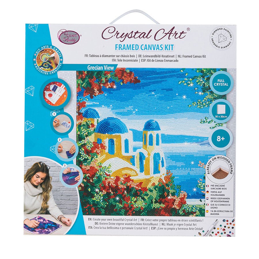 “Grecian View” Crystal Art Canvas Kit 30x30cm