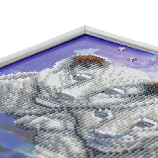 Tiger Cub Crystal Art Picture Frame Kit - White frame 21x25cm