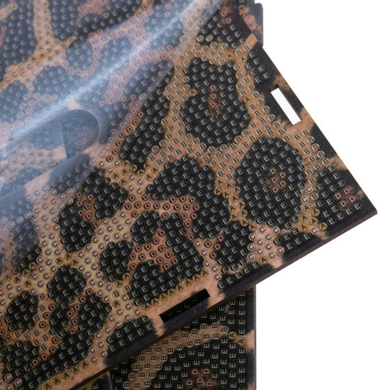 Leopard crystal art tissue box before