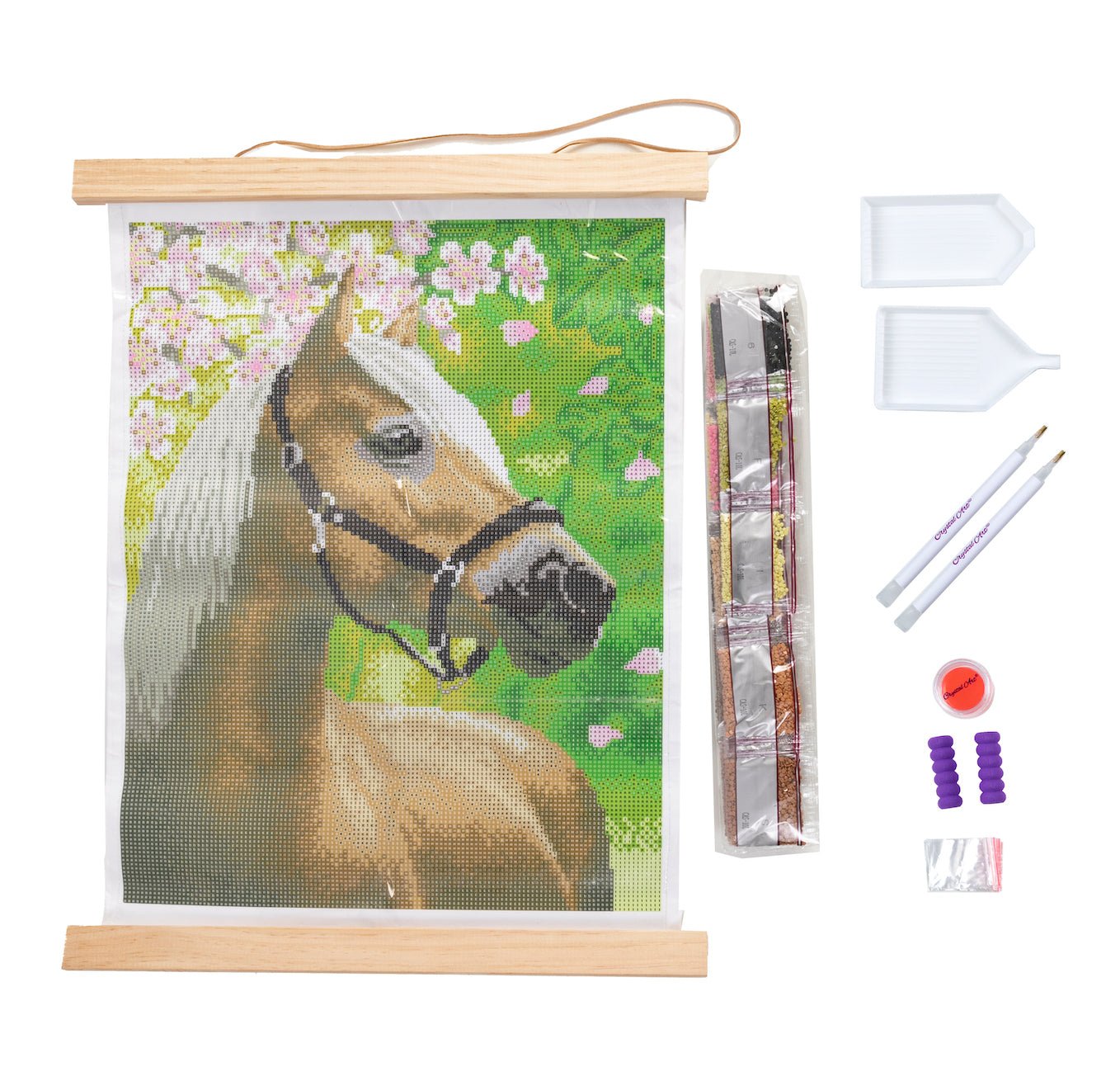 "Horse" Crystal Art Scroll Kit 35x45cm