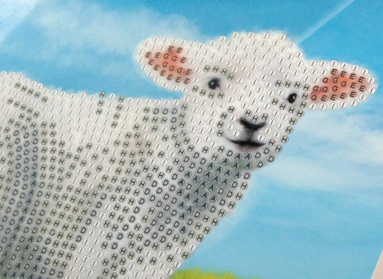 "Little Lamb" Crystal Art Card 18x18cm