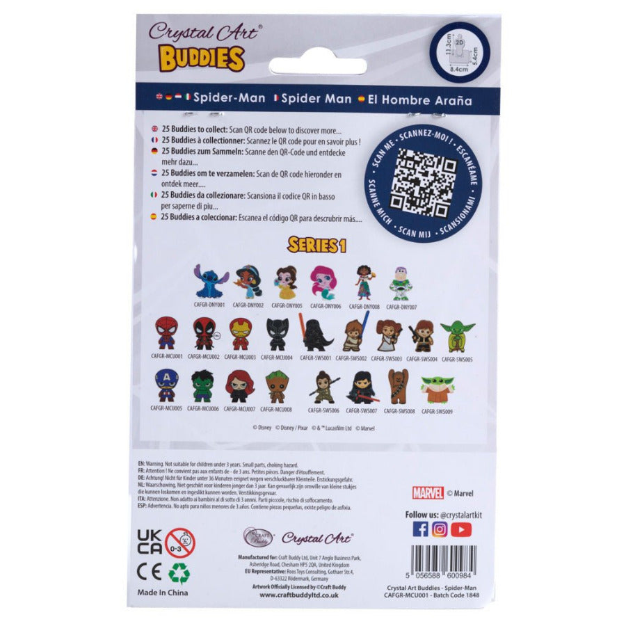 Spiderman Diamond Art Buddies Kit Packaging Back