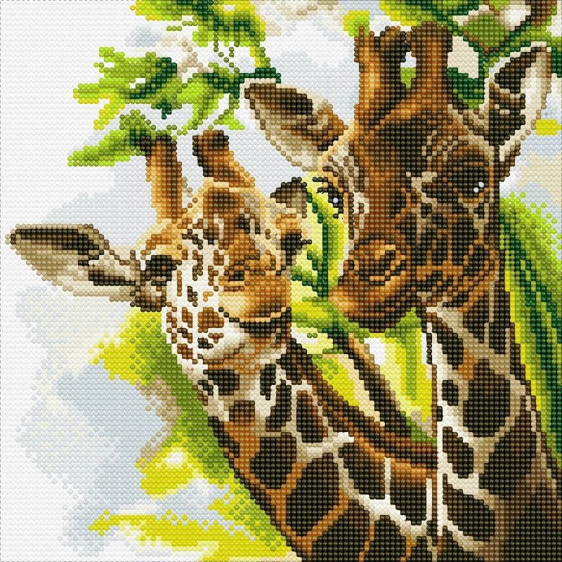 "Friendly Giraffes" Crystal Art Kit 30x30cm
