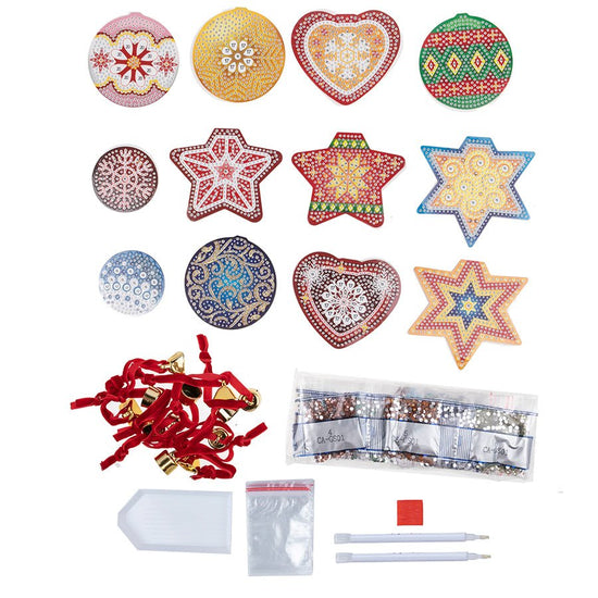 Christmas fillable bauble crystal art kit contents