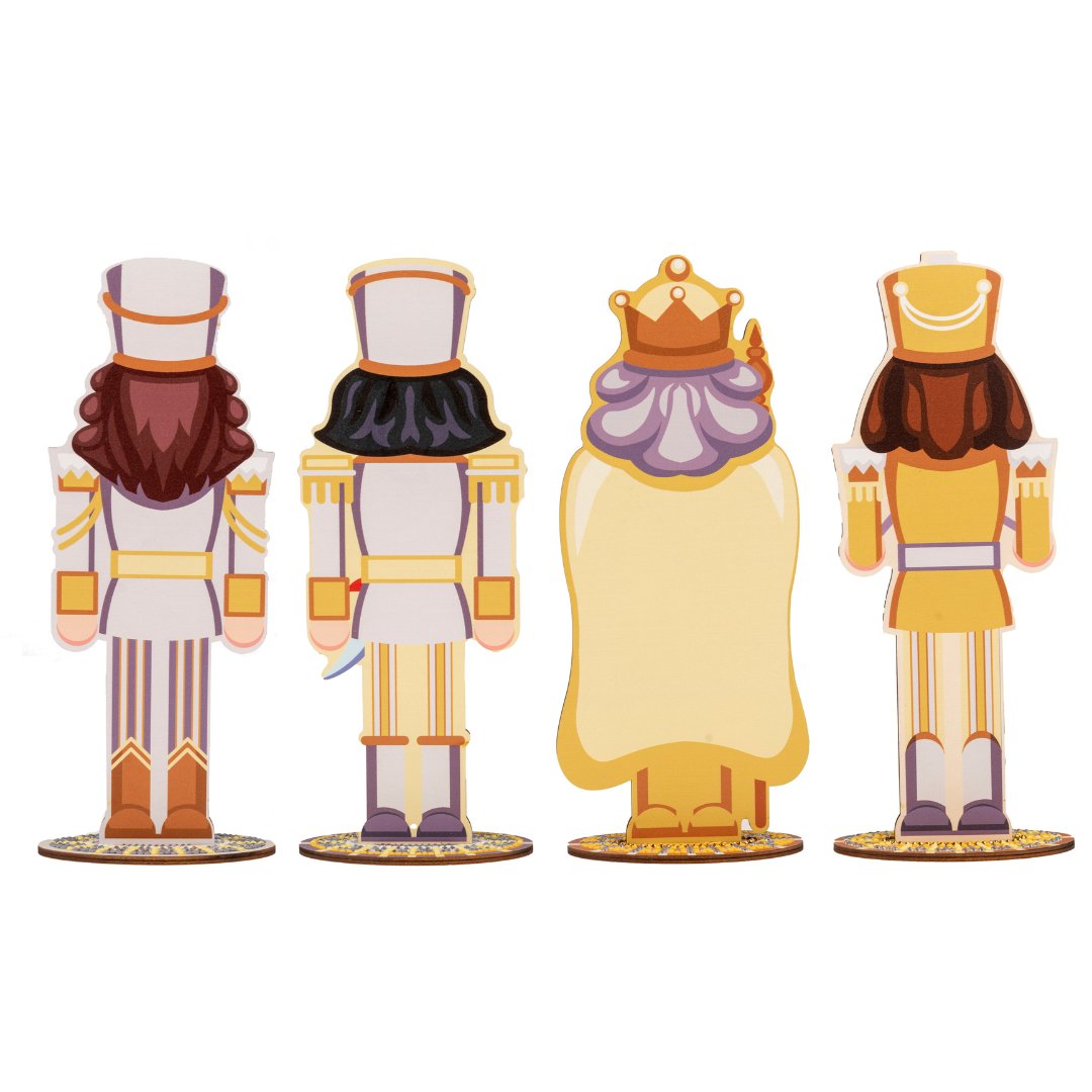 Crystal Art Nutcrackers MDF - Gold and Silver Back View