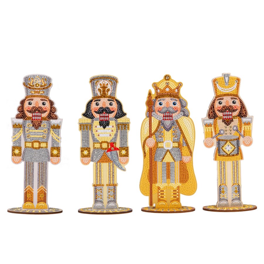 Crystal Art Nutcrackers MDF - Gold and Silver Front View-328457