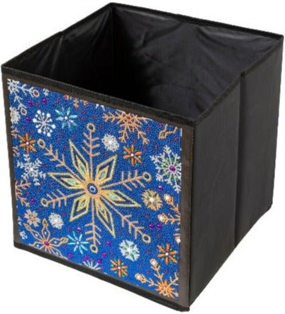 "Snowflake Burst" Crystal Art Folding Storage Box 30x30cm Side View