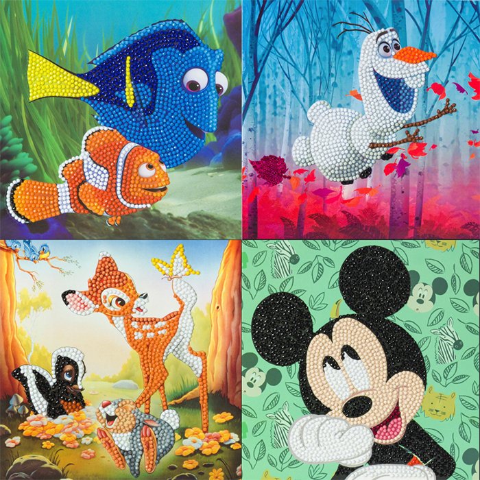 Disney crystal art cards set of 4