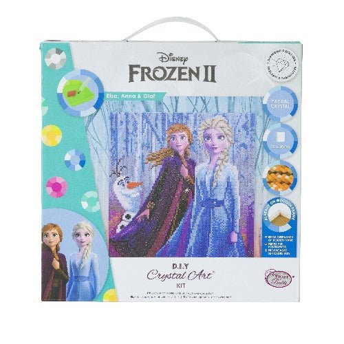 "Elsa, Anna & Olaf" Crystal Art Kit 30x30cm Front Packaging 