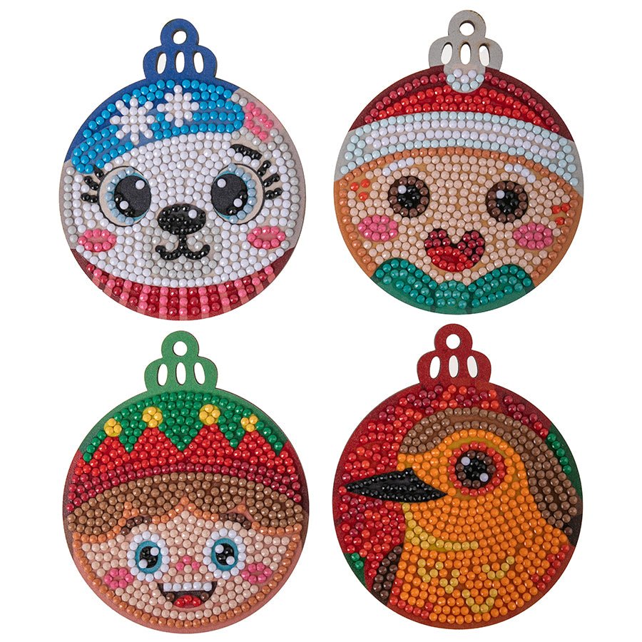 "Festive Friends" Crystal Art Hanging Decorations