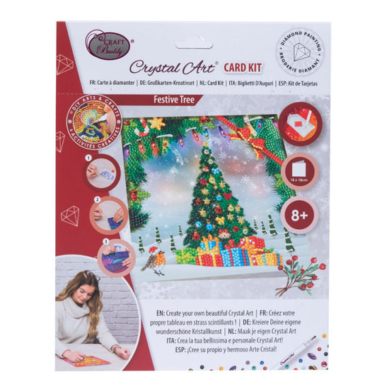 Festive Tree 18 x 18cm Crystal Art Card Front Packaging 