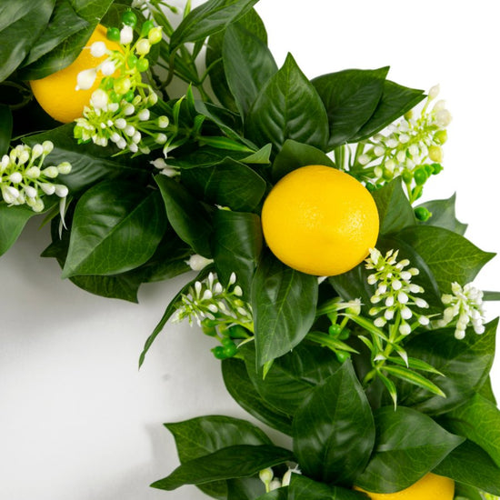 Forever Flowerz Lemon Wreath Close Up