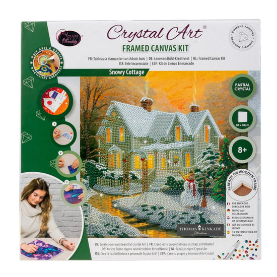 “Snowy Cottage” 30x30cm Crystal Art Kit Front Packaging