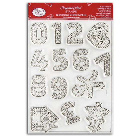 "Sparkalicious Cookie" Crystal Art Numbers A5 Stamp Set